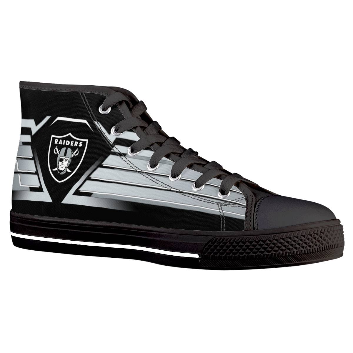 Men's Las Vegas Raiders High Top Canvas Sneakers 002 Men's Las Vegas Raiders High Top Canvas Sneakers 002